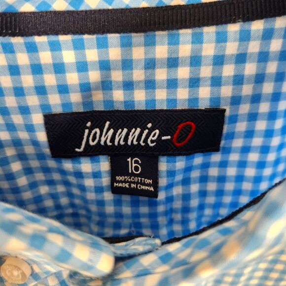 johnnie-O Long Sleeve Gingham Print Embroidered Logo Button Down Shirt 16 - Picture 4 of 6